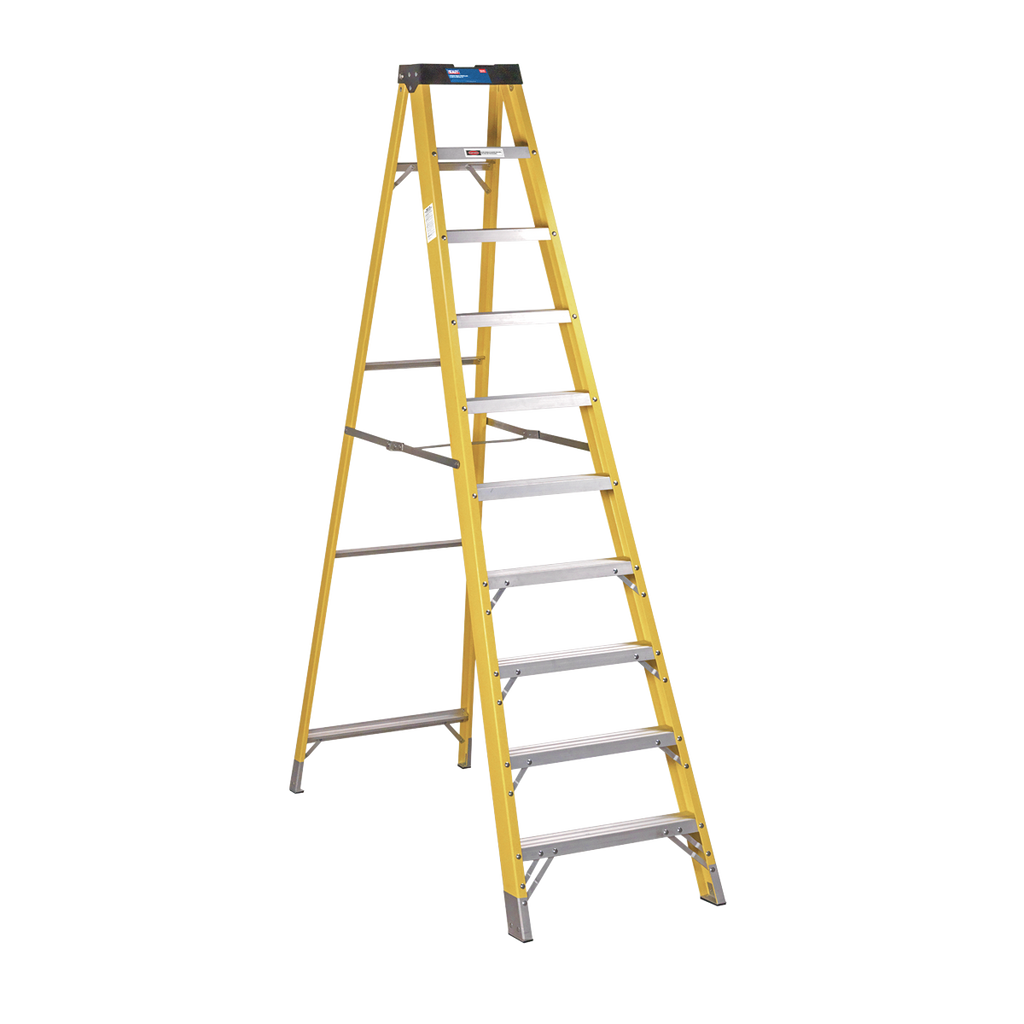 Fibreglass Step Ladder 9-Tread - EN 131 FSL10