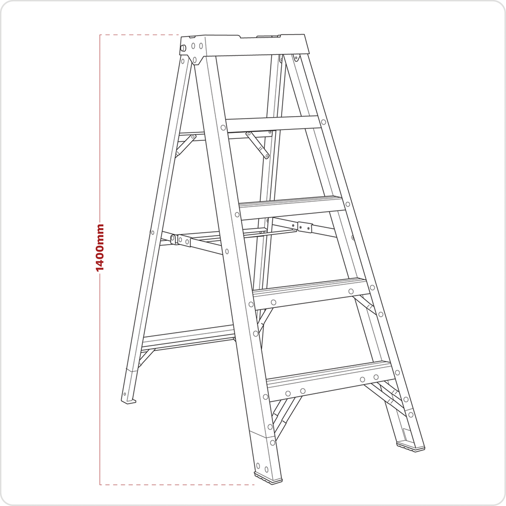 Fibreglass Step Ladder 4-Tread - EN 131 FSL5