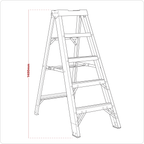 Fibreglass Step Ladder 4-Tread - EN 131 FSL5