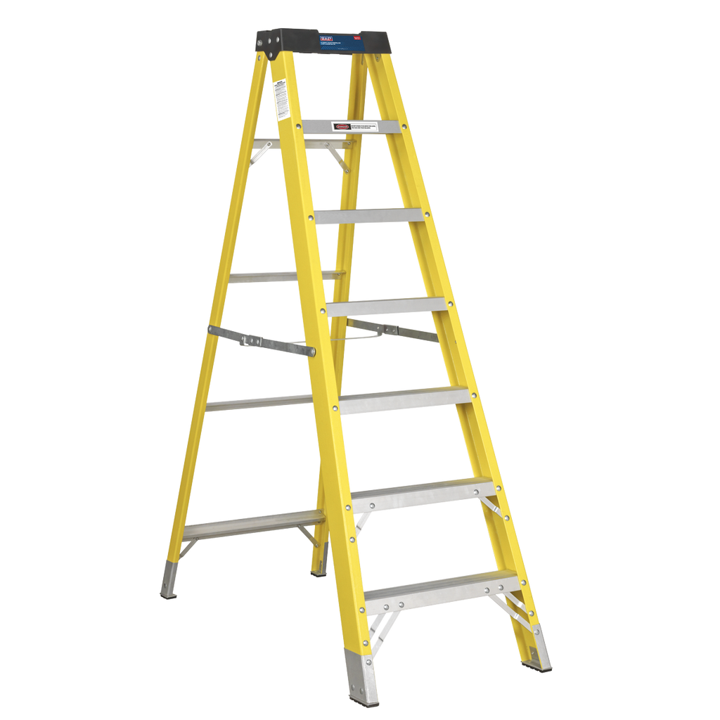 Fibreglass Step Ladder 6-Tread - EN 131 FSL7