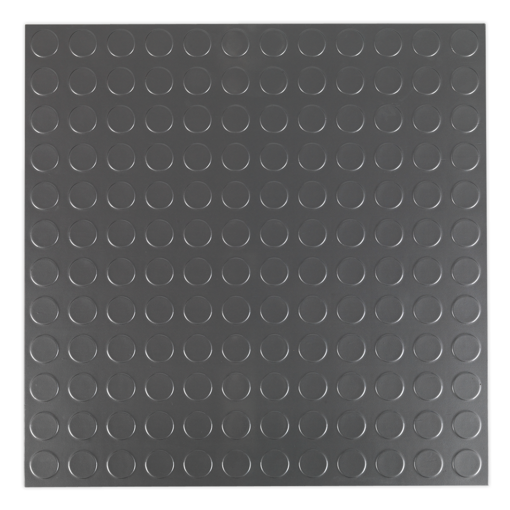 Vinyl Floor Tile with Peel & Stick Backing Silver Coin Pack of 16 FT2S