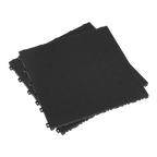 Polypropylene Floor Tile 400 x 400mm, Black Treadplate - Pack of 9 FT3B
