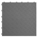 Polypropylene Floor Tile 400 x 400mm, Grey Treadplate - Pack of 9 FT3G