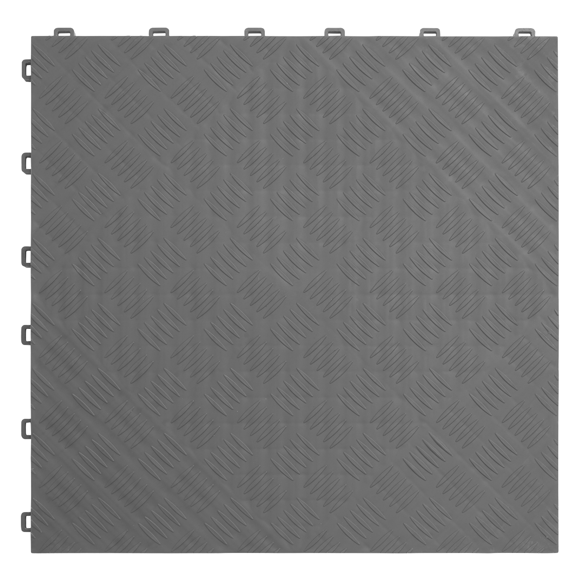 Polypropylene Floor Tile 400 x 400mm, Grey Treadplate - Pack of 9 FT3G