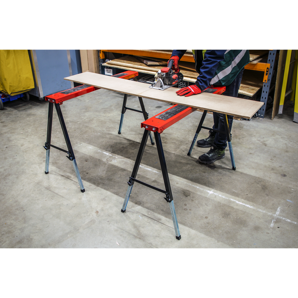 Fold Down Trestle with Adjustable Legs - Pair FTAL12