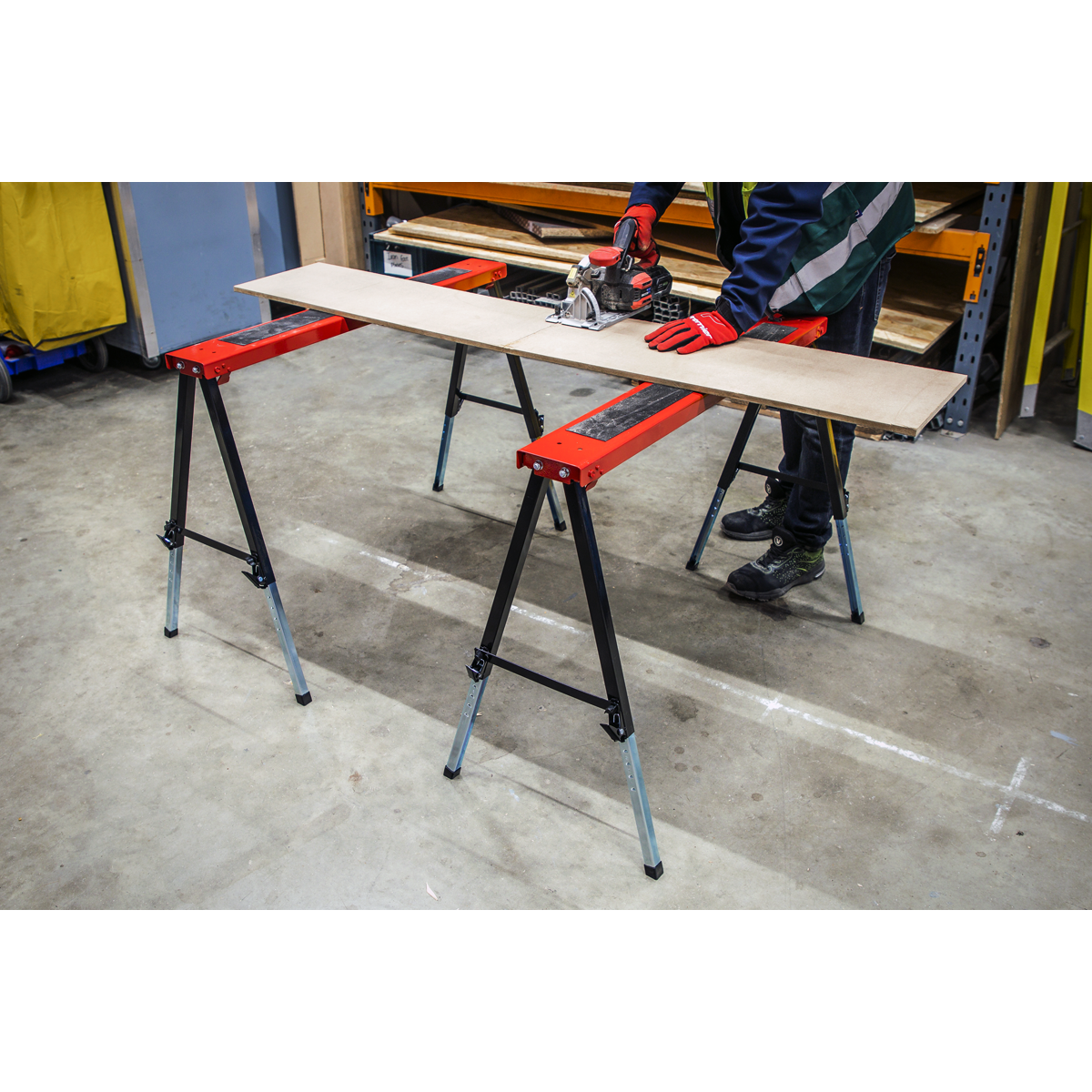 Fold Down Trestle with Adjustable Legs - Pair FTAL12