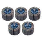 80 x 40mm Abrasive Flap Wheel on 6mm Shaft Assorted Grit - Pack of 5 FW8040ASS