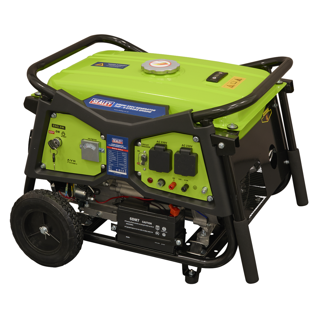 3150W Generator 7hp 4-Stroke Engine 230V G3101