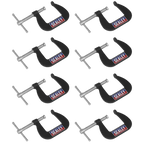 Junior C-Clamp Set 38 x 38mm 8pc GCC03