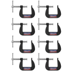 Junior C-Clamp Set 38 x 38mm 8pc GCC03