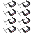 Junior C-Clamp Set 28 x 28mm 8pc GCC05
