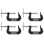 Junior C-Clamp Set 51 x 32mm 4pc GCC06