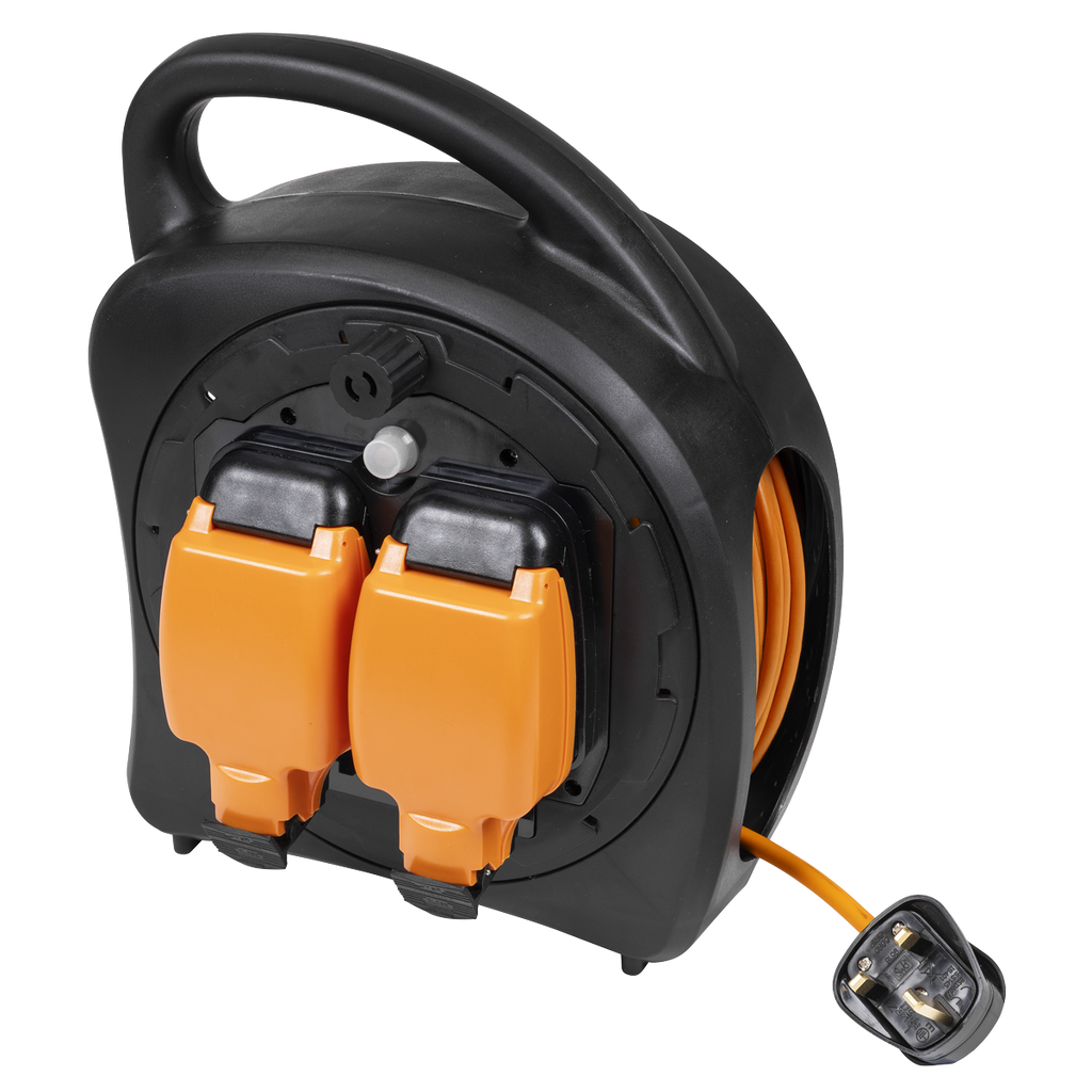 20m Weatherproof Extension Reel with Thermal Trip 2 x 230V GCR20