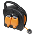 20m Weatherproof Extension Reel with Thermal Trip 2 x 230V GCR20