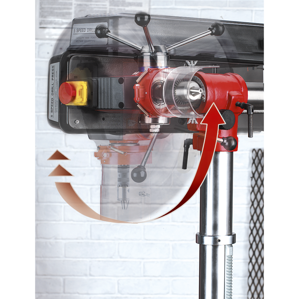 Floor Standing Radial Pillar Drill 5-Speed 550W/230V GDM1630FR