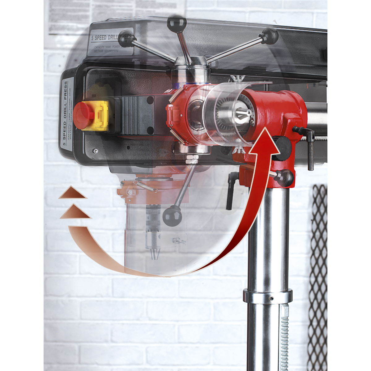 Floor Standing Radial Pillar Drill 5-Speed 550W/230V GDM1630FR