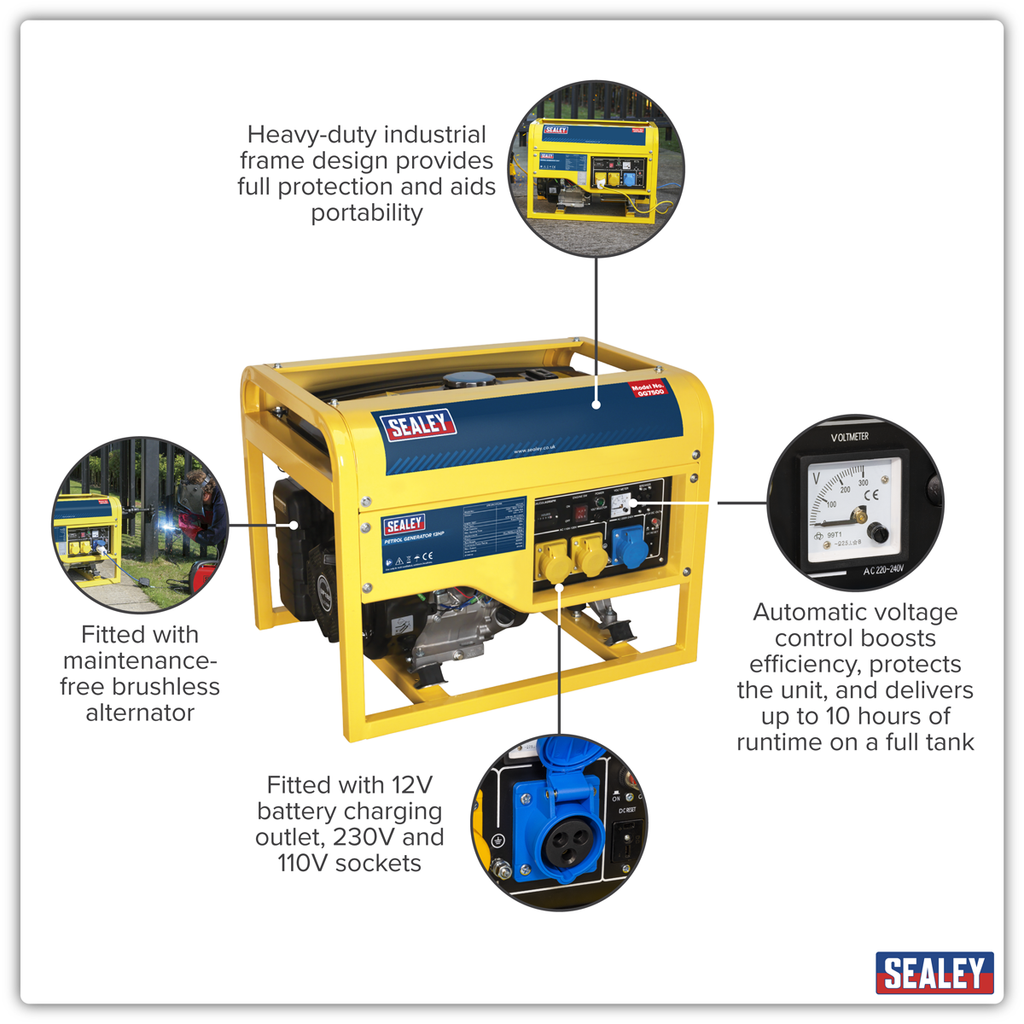 6000W Generator 13hp 4-Stroke Engine 110/230V GG7500