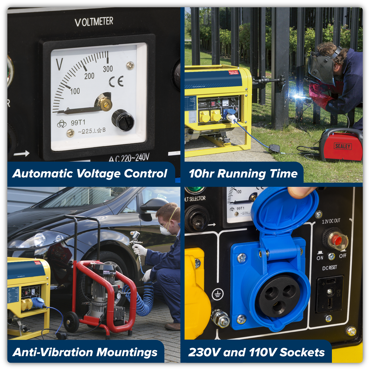 6000W Generator 13hp 4-Stroke Engine 110/230V GG7500