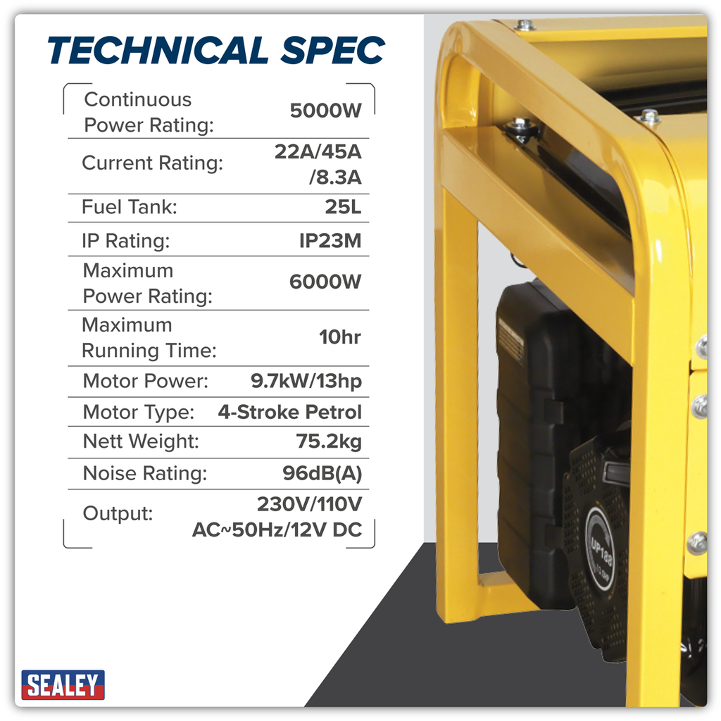 6000W Generator 13hp 4-Stroke Engine 110/230V GG7500