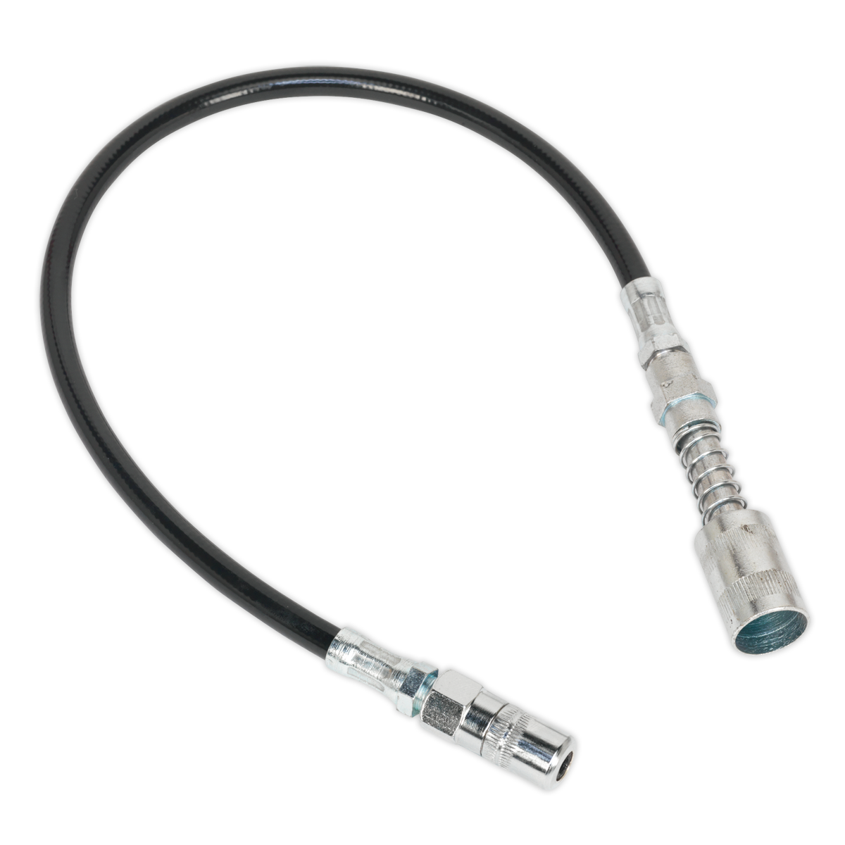 Flexible Rubber Grease Gun Delivery Hose with 4-Jaw Connector & Quick Release Coupling 450mm GGSF450