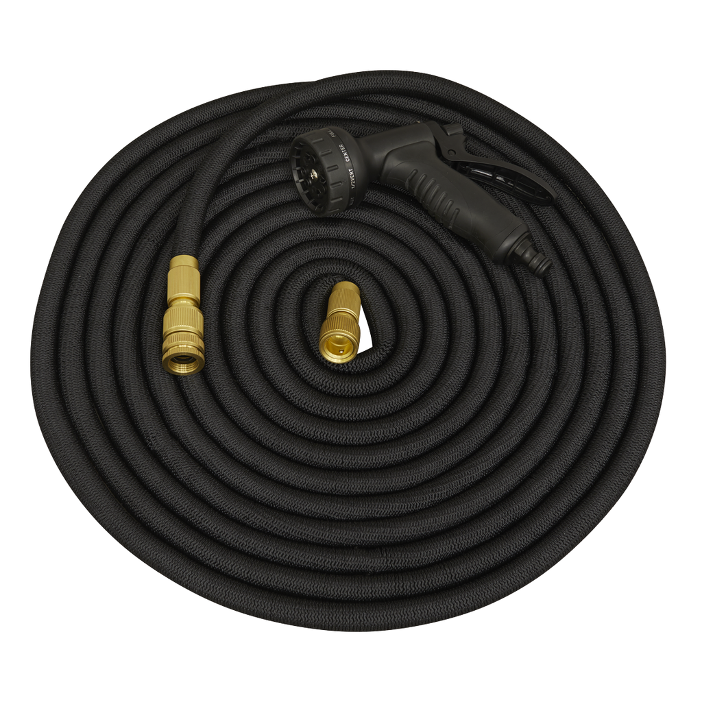 15m Premium Expandable Garden Hose - Black GH15E