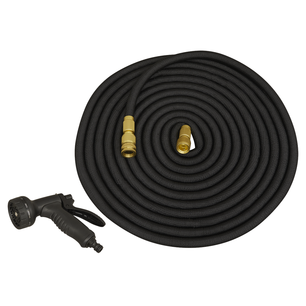 15m Premium Expandable Garden Hose - Black GH15E