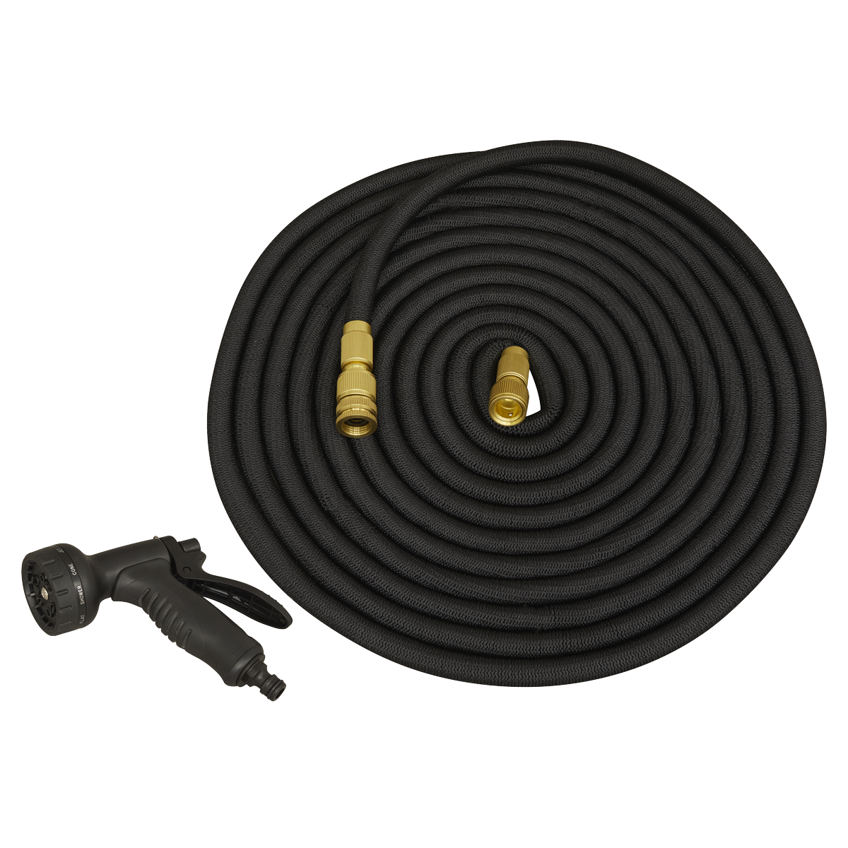 15m Premium Expandable Garden Hose - Black GH15E