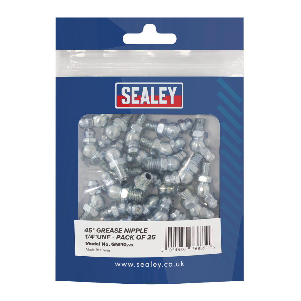 45° Grease Nipple 1/4"UNF - Pack of 25 GNI10