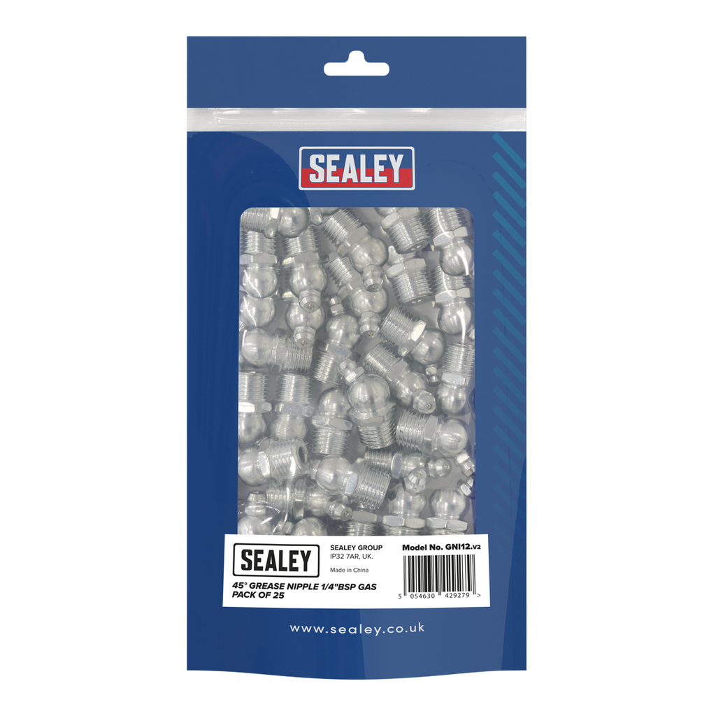 45° Grease Nipple 1/4"BSP Gas - Pack of 25 GNI12