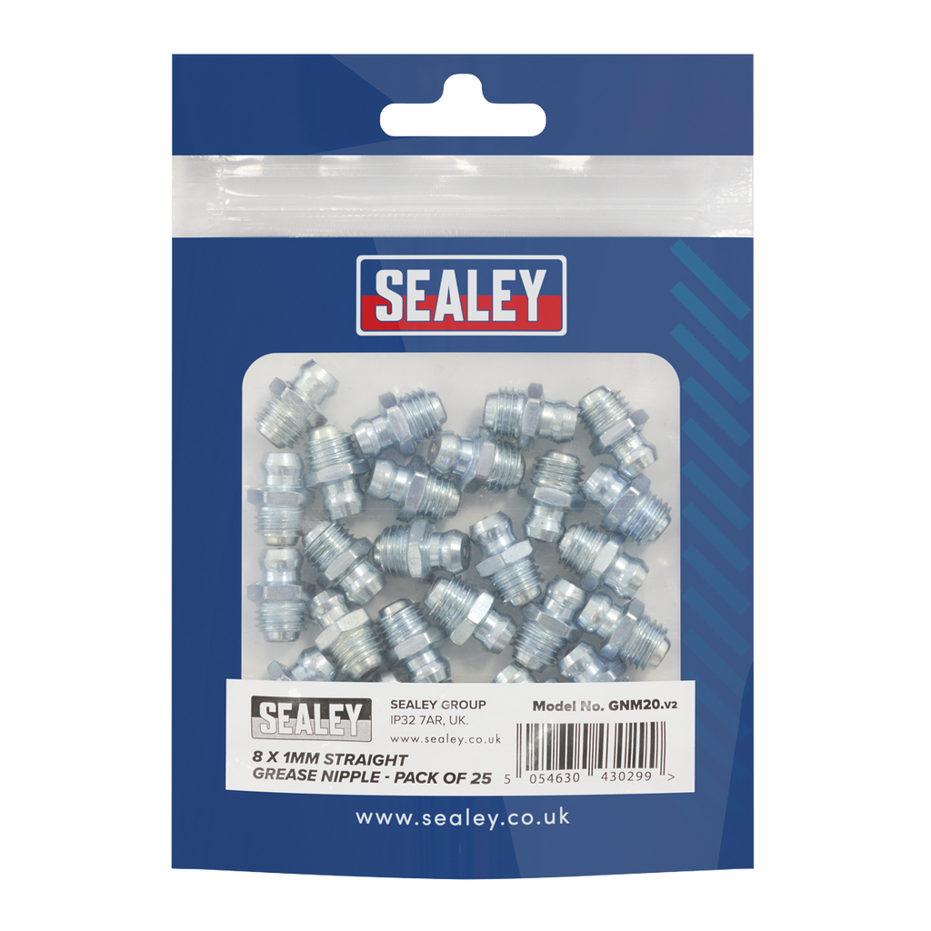 Straight Grease Nipple 8 x 1mm - Pack of 25 GNM20