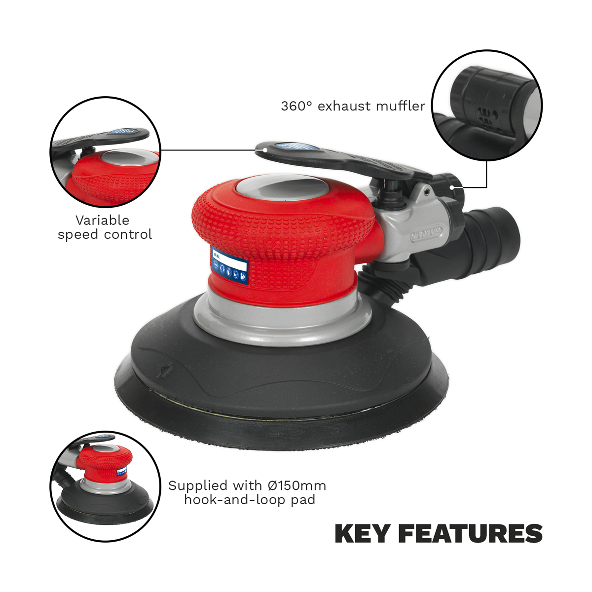 Dust-Free Air Palm Random Orbital Sander 150mm GSA05