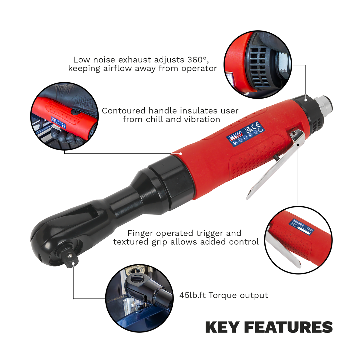 Air Ratchet Wrench 3/8"Sq Drive GSA20