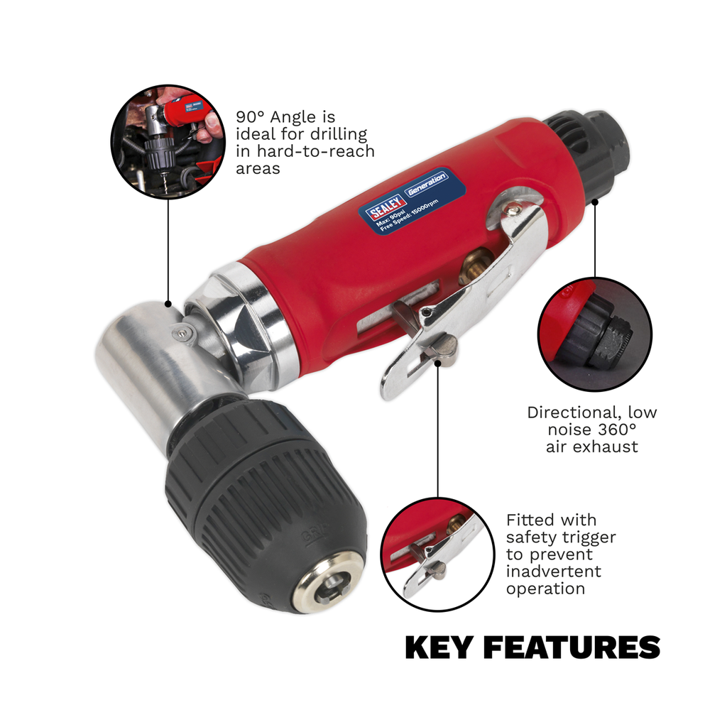 Air Angle Drill with Keyless Chuck 10mm GSA231