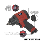 Composite Twin Hammer Air Impact Wrench 3/8"Sq Drive GSA6000
