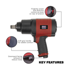 Composite Twin Hammer Air Impact Wrench 3/4"Sq Drive GSA6004