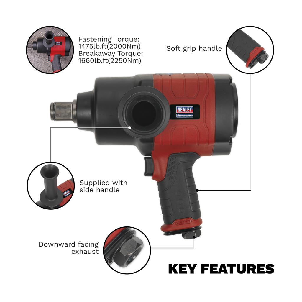 Composite Twin Hammer Air Impact Wrench 1"Sq Drive GSA6005