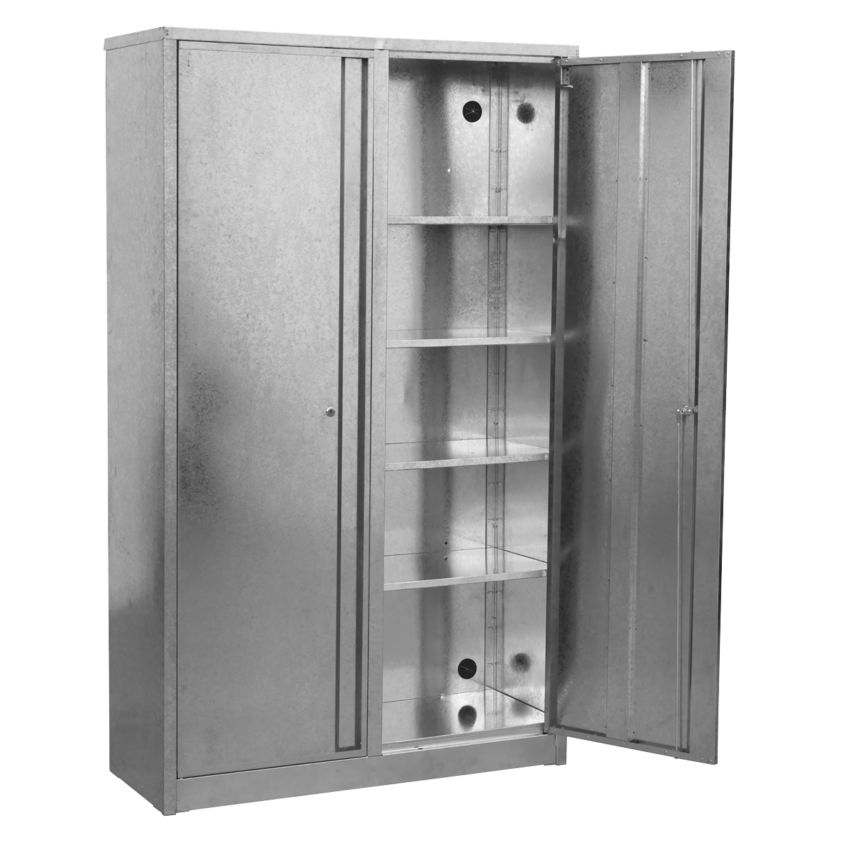 Extra-Wide Galvanized Steel Floor Cabinet with 4 Shelves GSC110385
