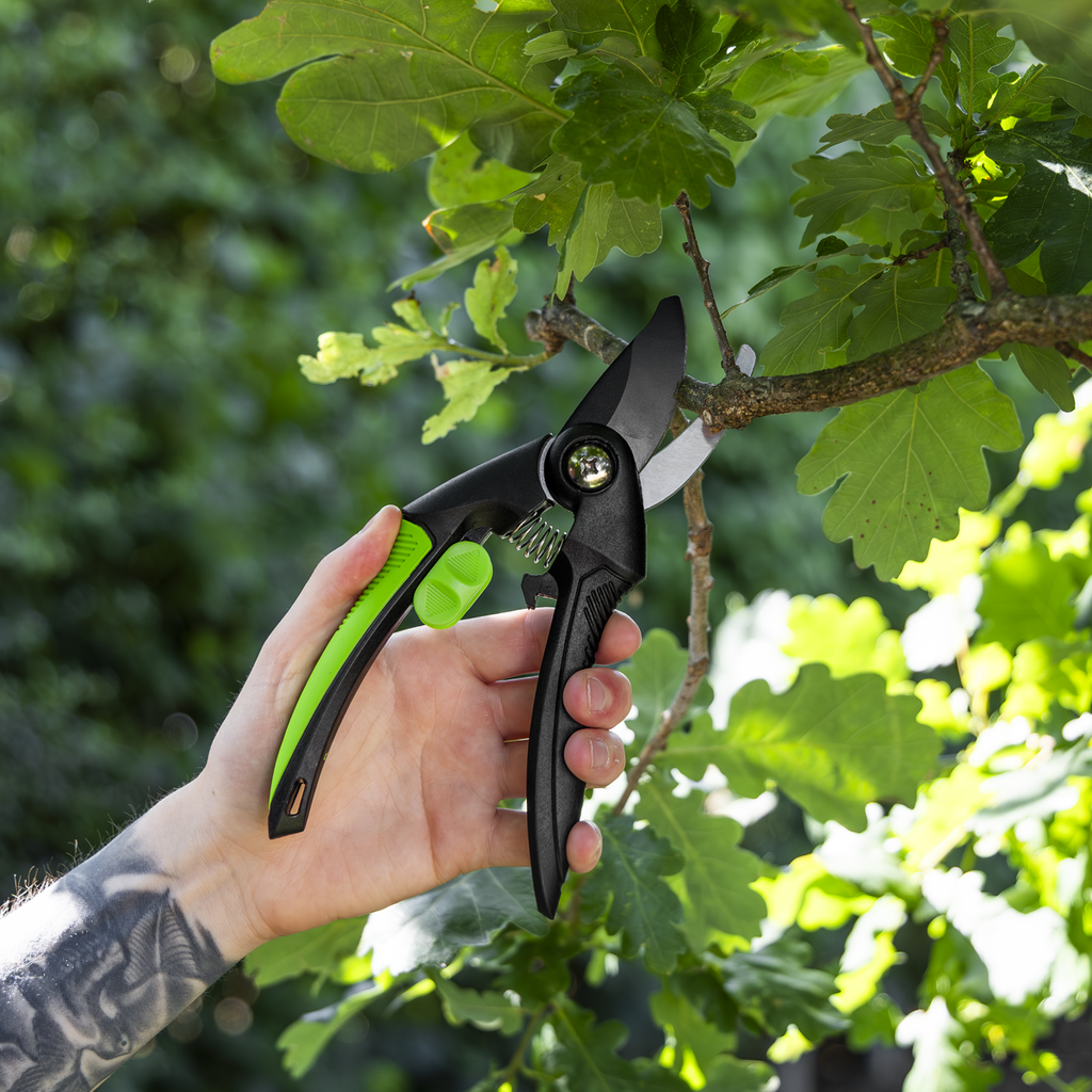 Bypass Secateurs with Soft Grip Handle, Safety Lock & Carbon Steel Blade GTSG001