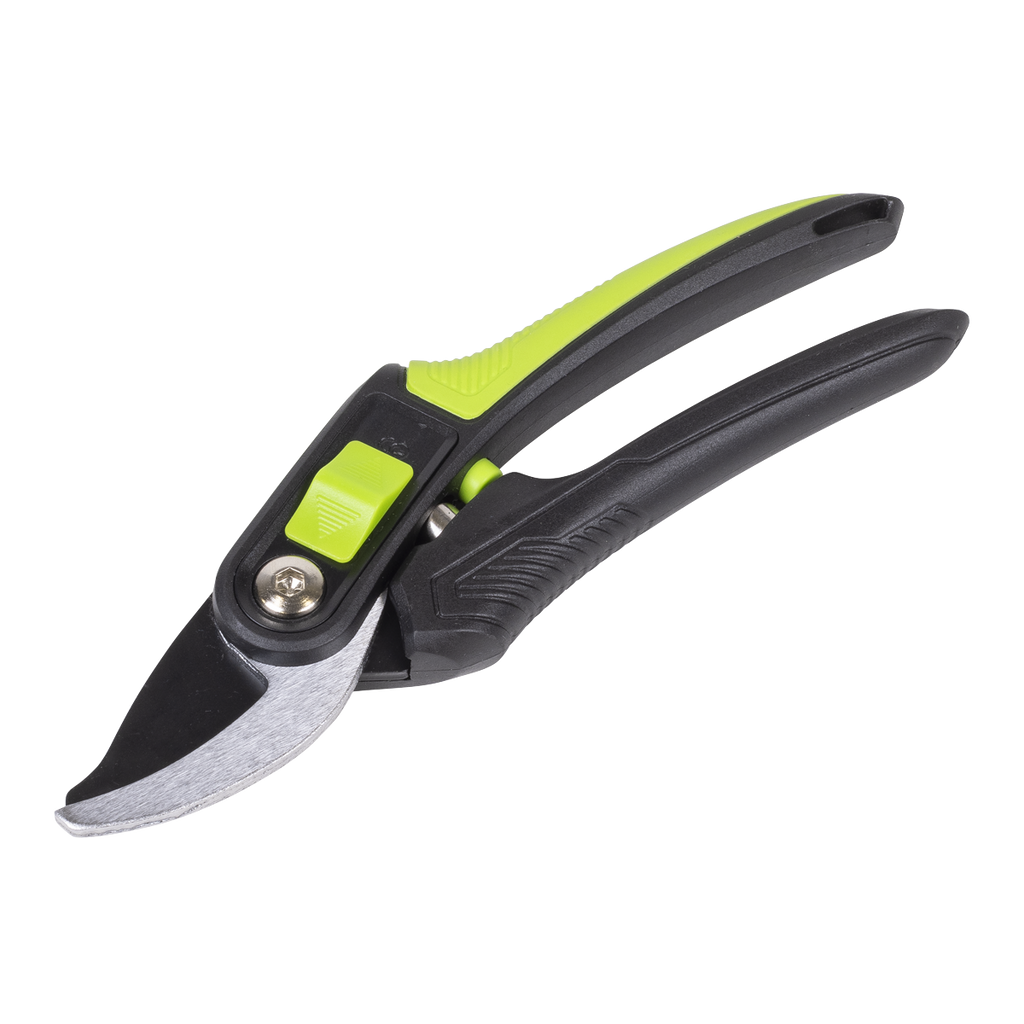 Bypass Secateurs with Soft Grip Handle, 3-Stage Safety Lock & Carbon Steel Blade GTSG004