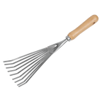 Leaf Hand Rake with Ash Handle & Stainless Steel Tines GTWH001