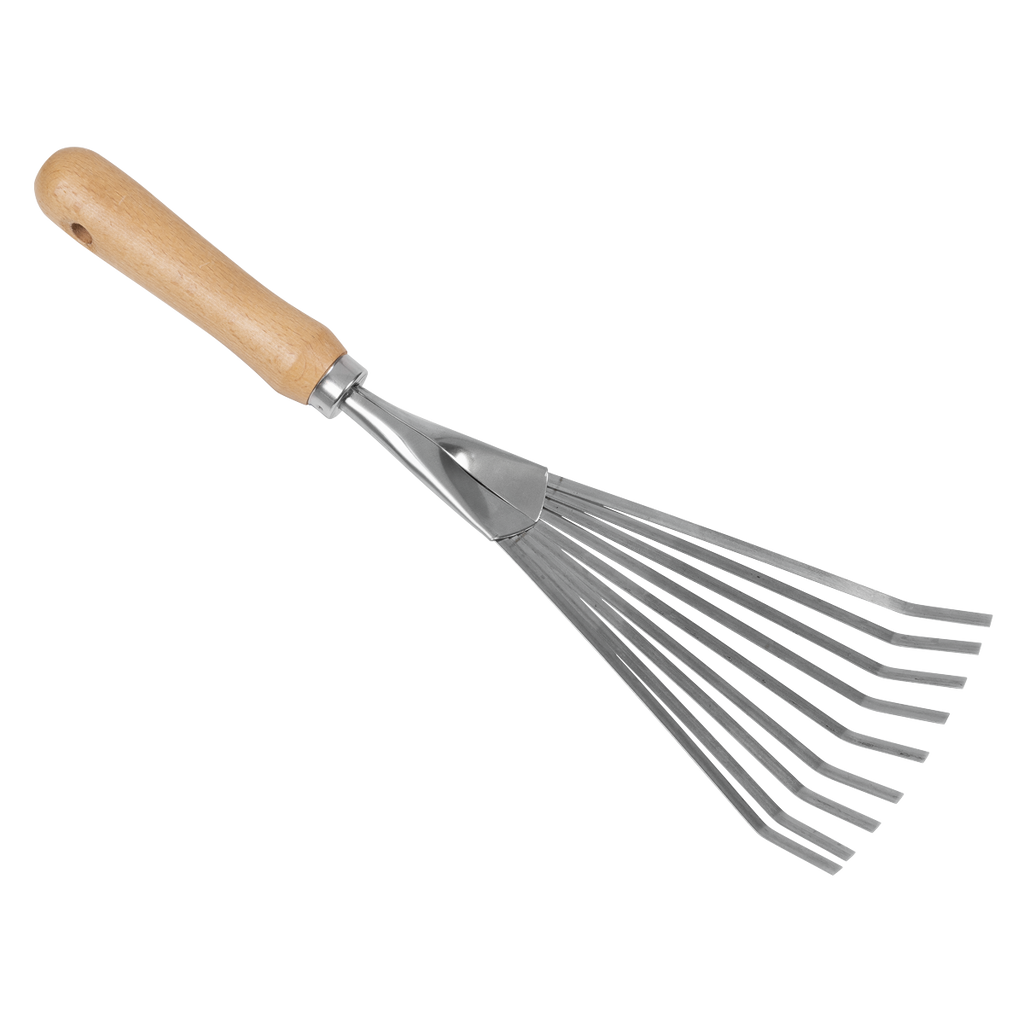 Leaf Hand Rake with Ash Handle & Stainless Steel Tines GTWH001
