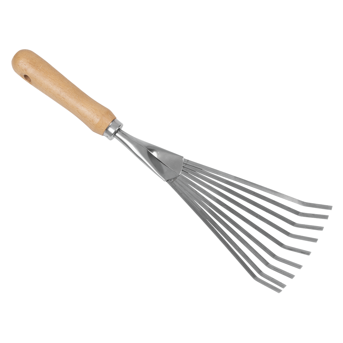 Leaf Hand Rake with Ash Handle & Stainless Steel Tines GTWH001