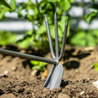 2-in-1 Hoe and Cultivator with Ash Handle & Stainless Steel Tines/Blade GTWH002