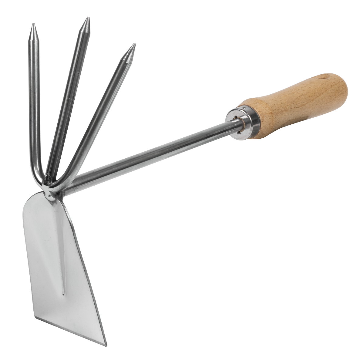 2-in-1 Hoe and Cultivator with Ash Handle & Stainless Steel Tines/Blade GTWH002