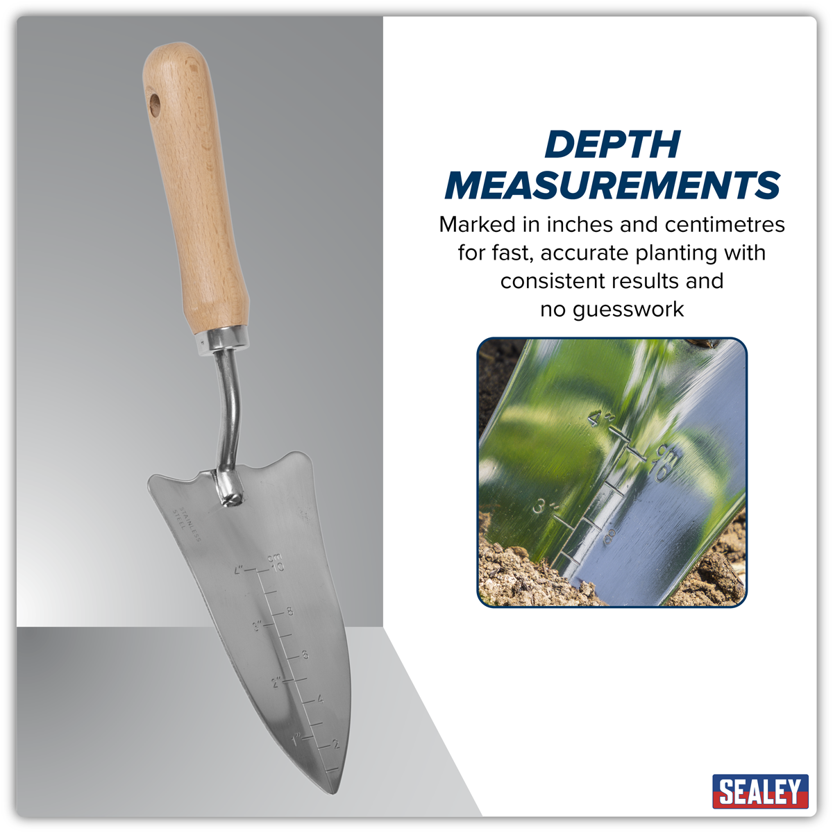 Slim Head Trowel with Ash Handle & Stainless Steel Blade GTWH004