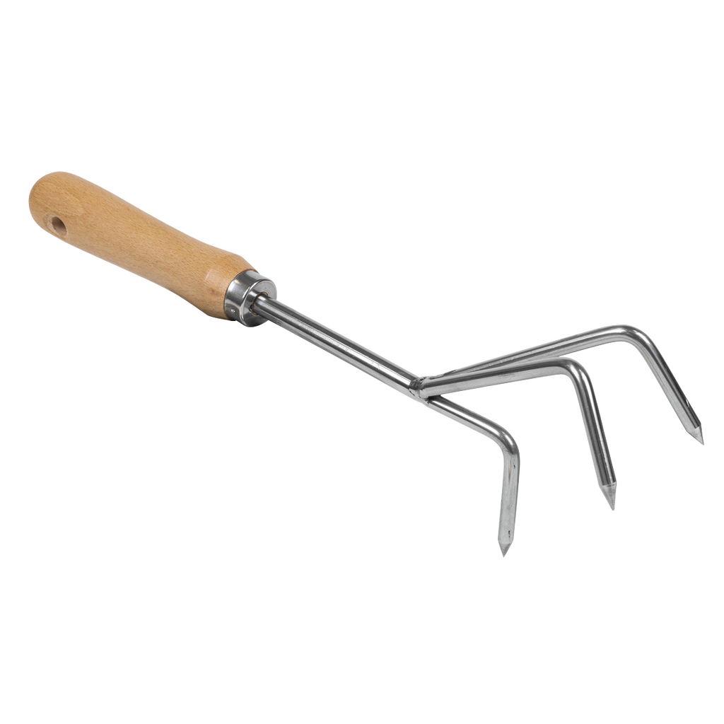 Cultivator with Short Ash Handle & Stainless Steel Tines GTWH005