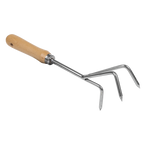 Cultivator with Short Ash Handle & Stainless Steel Tines GTWH005