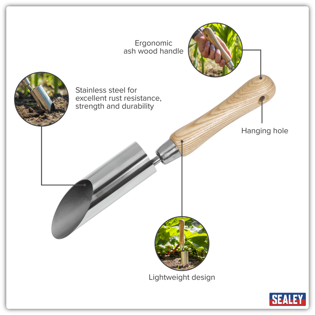 Planter with Ash Handle & Stainless Steel Head GTWH008