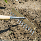 Garden Rake with Long Ash Handle & Stainless Steel Tines GTWH011