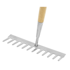 Garden Rake with Long Ash Handle & Stainless Steel Tines GTWH011